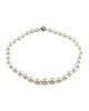 White South Sea Pearl Necklace with Pave Diamond and Gold Clasp